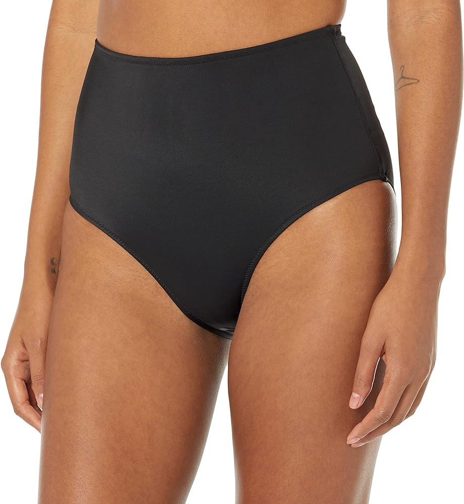 Amazon.com: Amazon Essentials Women's High Waist Swim Bottom (Available in Plus Size), Washed Bla... | Amazon (US)