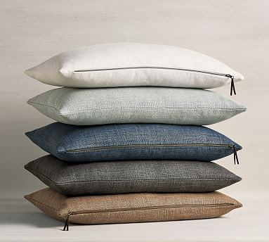 Belgian Linen Lumbar Pillow Cover | Pottery Barn (US)