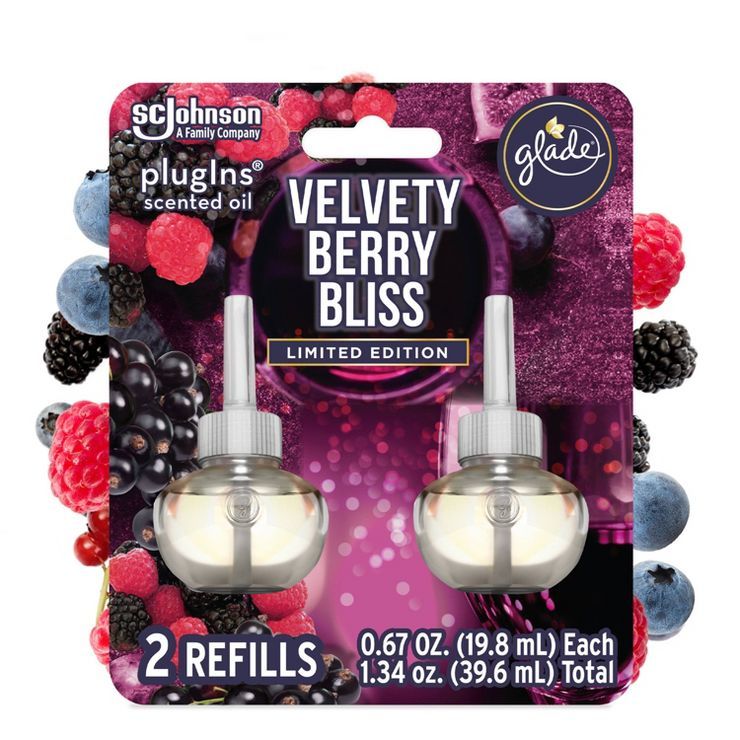 Glade PlugIns Scented Oil Air Freshener Refills - Velvety Berry Bliss - 1.34oz/2ct | Target