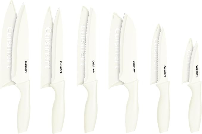 Cuisinart Knife Set, 12pc Ceramic Coated Knife Set with 6 Blades & 6 Blade Guards, Lightweight, S... | Amazon (US)