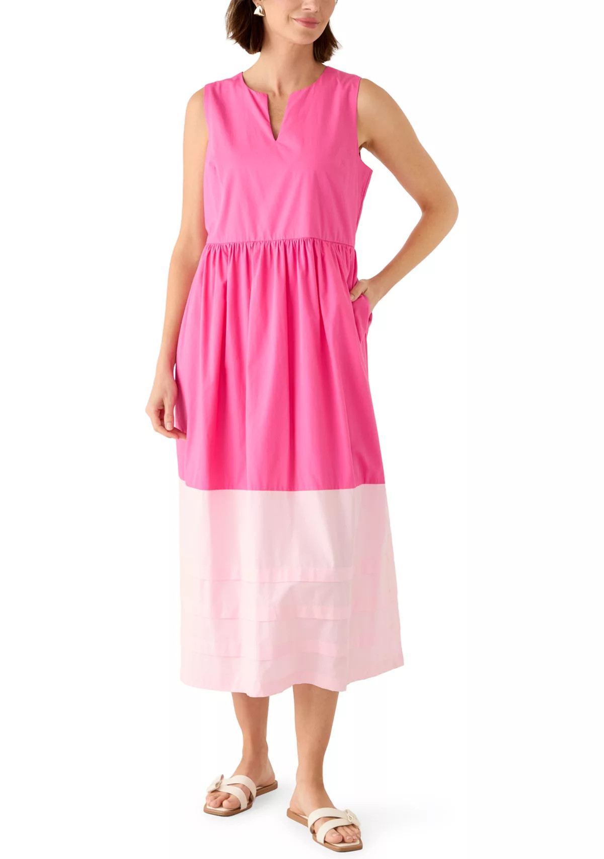 Crown & Ivy™Women's Sleeveless Pleated Hem Midi Dress | Belk