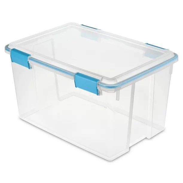 Sterilite 54 Quart Clear Gasket Box with Blue Latches & Gasket - Walmart.com | Walmart (US)