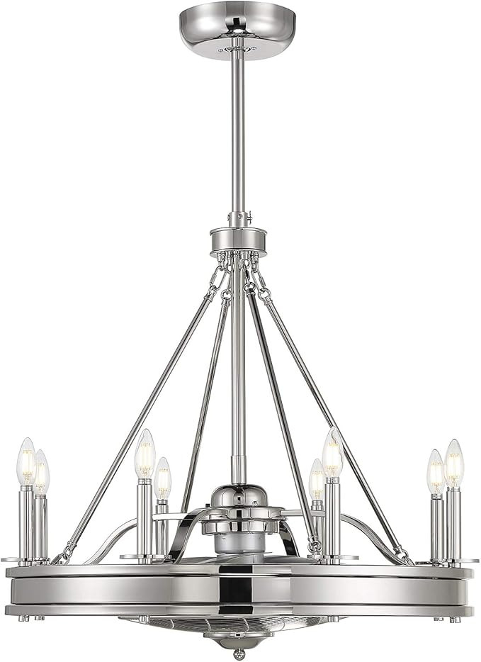 Savoy House 39-FD-124-109 Lyon 8-Light Fandelier in Polished Nickel (30" W x 28" H) | Amazon (US)