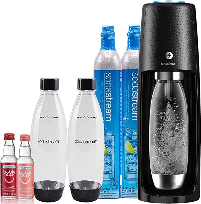 SodaStream Fizzi One Touch Sparkling Water Maker Bundle (Black) with CO2, BPA Free Bottles, and B... | Amazon (US)