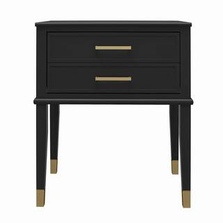 Westerleigh 23.6 in. Black Rectangle End Table with Drawer | The Home Depot