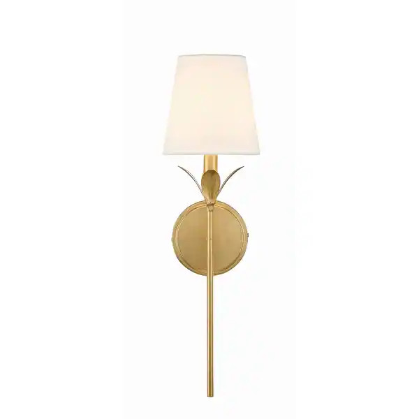 Broche 1 Light Antique Gold Wall Mount - 6"W x 21"H x 7.25"D - Bed Bath & Beyond - 37155863 | Bed Bath & Beyond