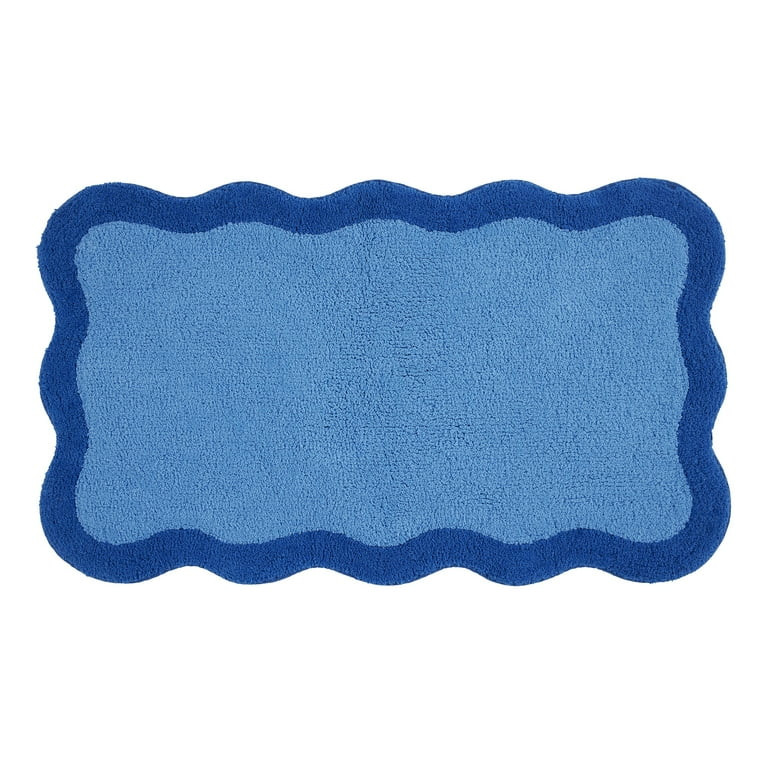 Mainstays by Becky G. & Alejandra 100% Cotton Scallop Bath Rug, Blue Eyes, 20" x 34" | Walmart (US)