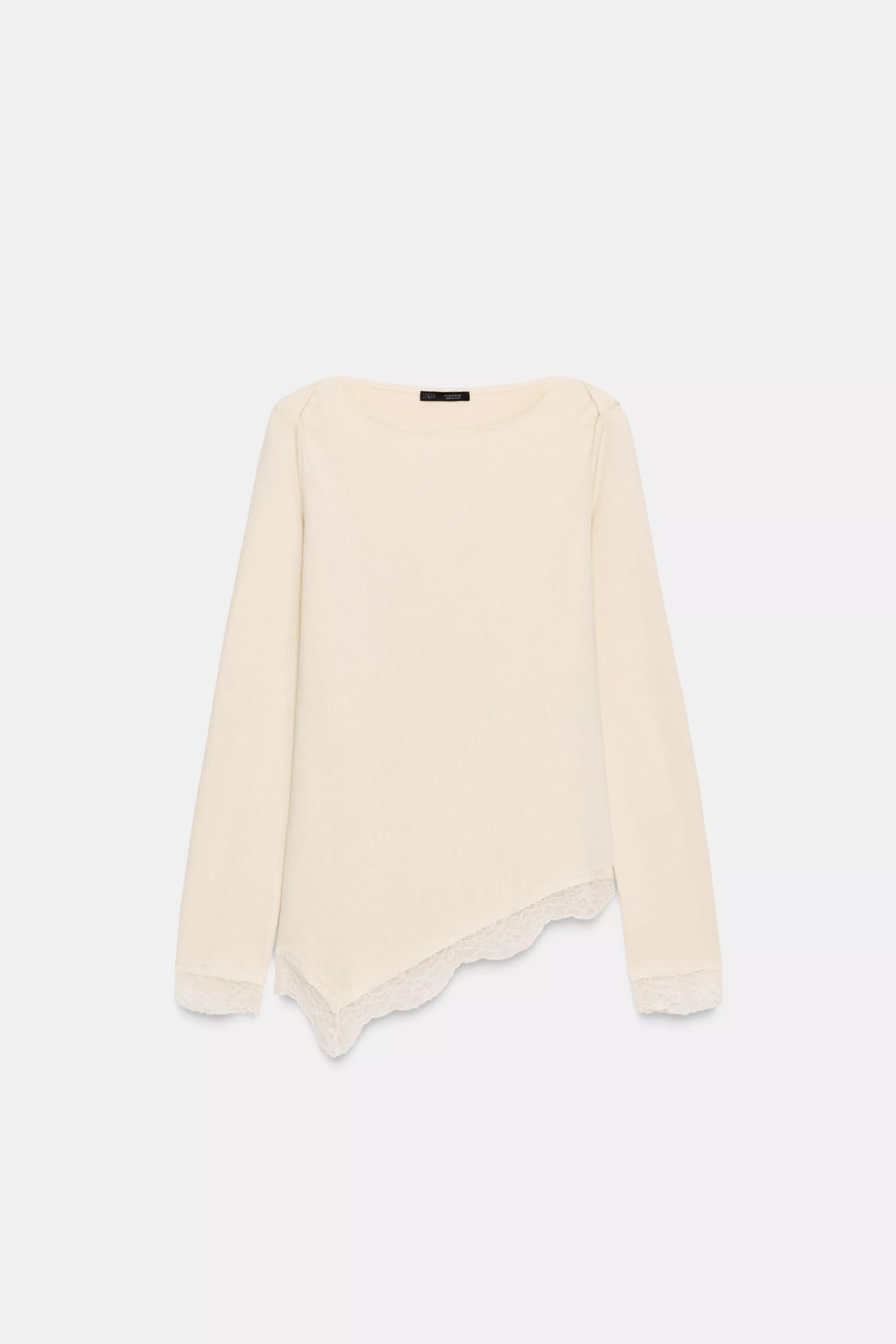 SOFT FEEL LACE TOP | Zara Canada