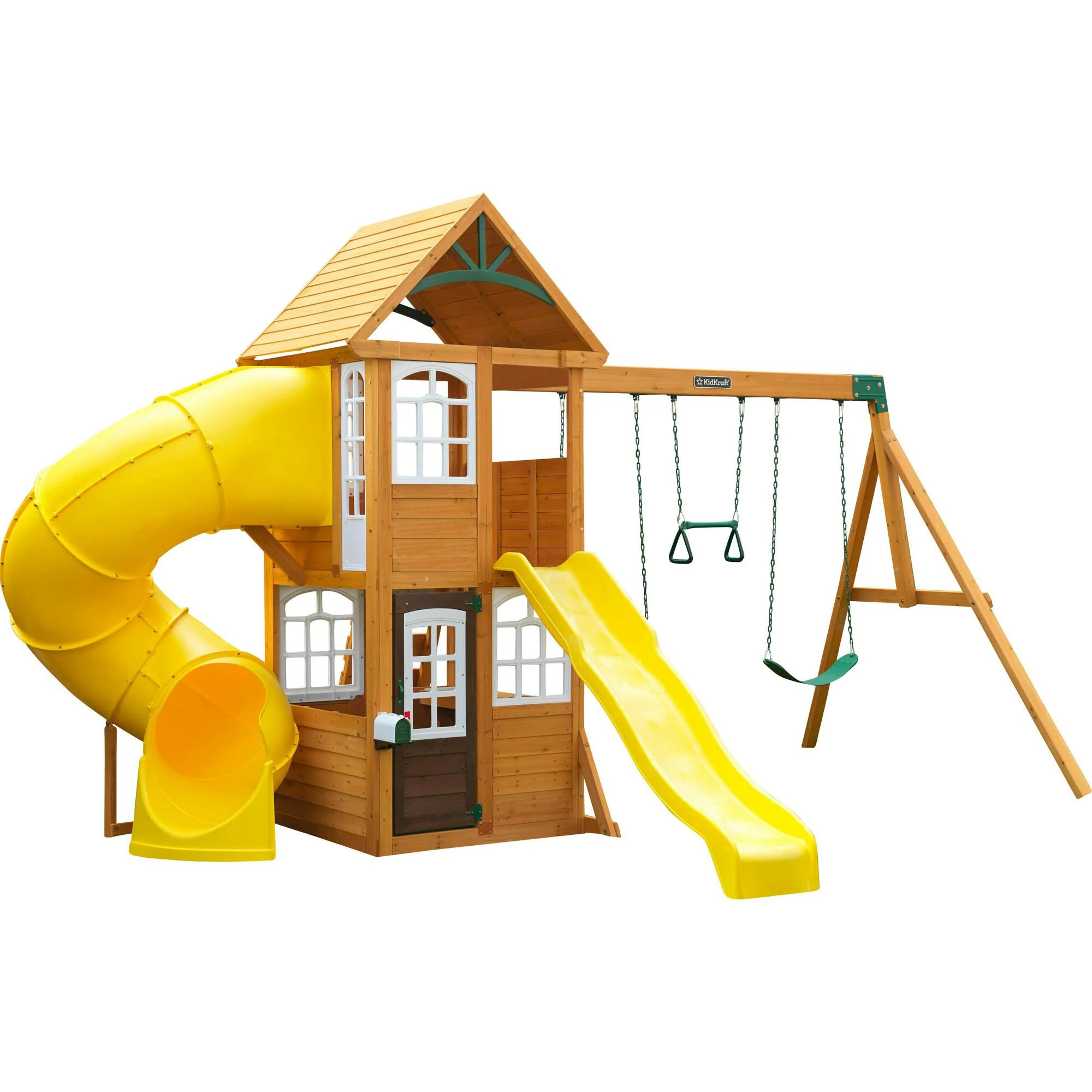 Castlewood Wooden Swing Set / Playset With Clubhouse | Maisonette