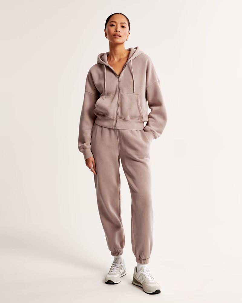 Essential Ribbed Sunday Hooded Full-Zip | Abercrombie & Fitch (US)