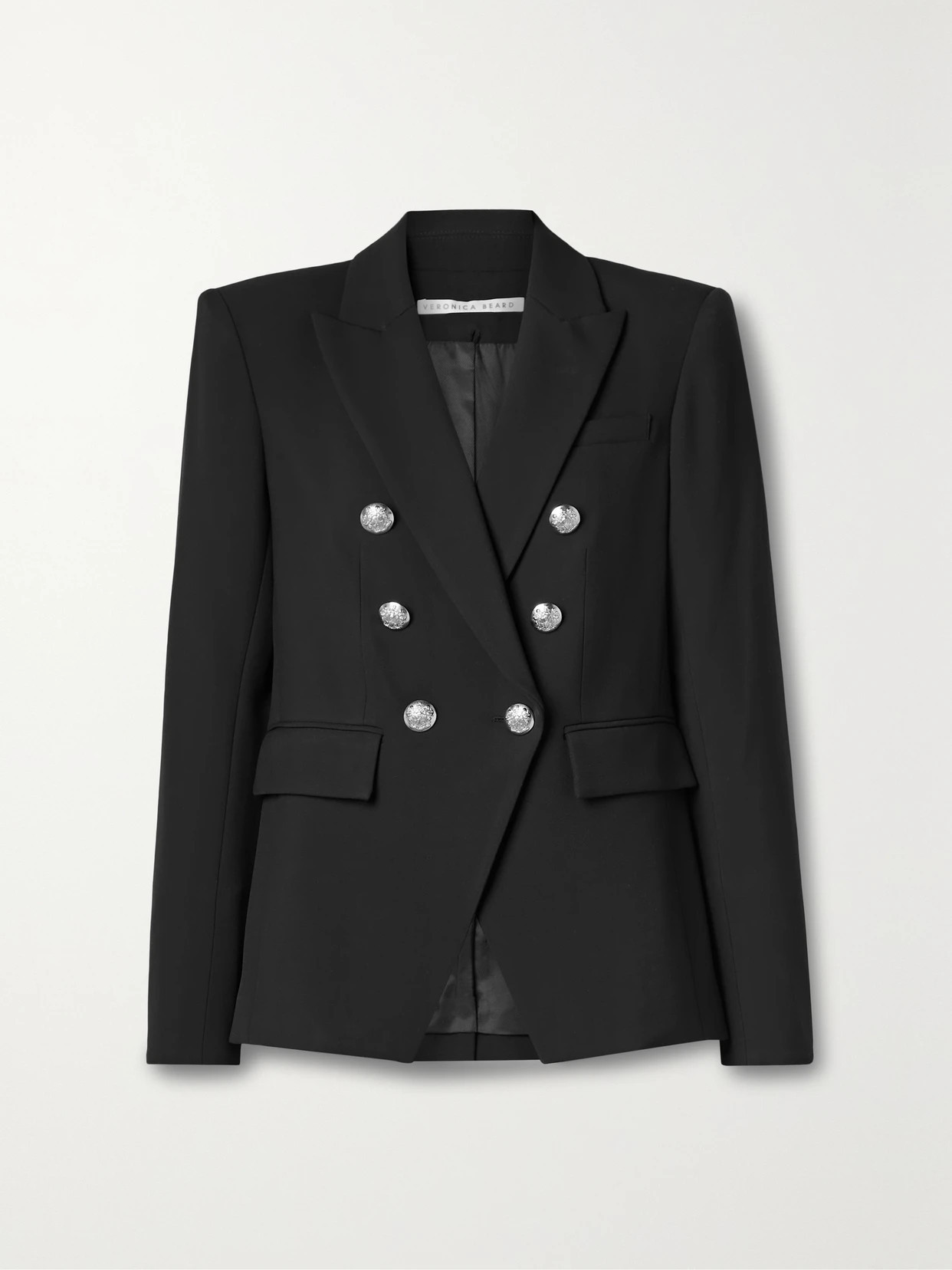 Veronica Beard - Miller Dickey Double-breasted Grain De Poudre Blazer - Black | NET-A-PORTER (US)