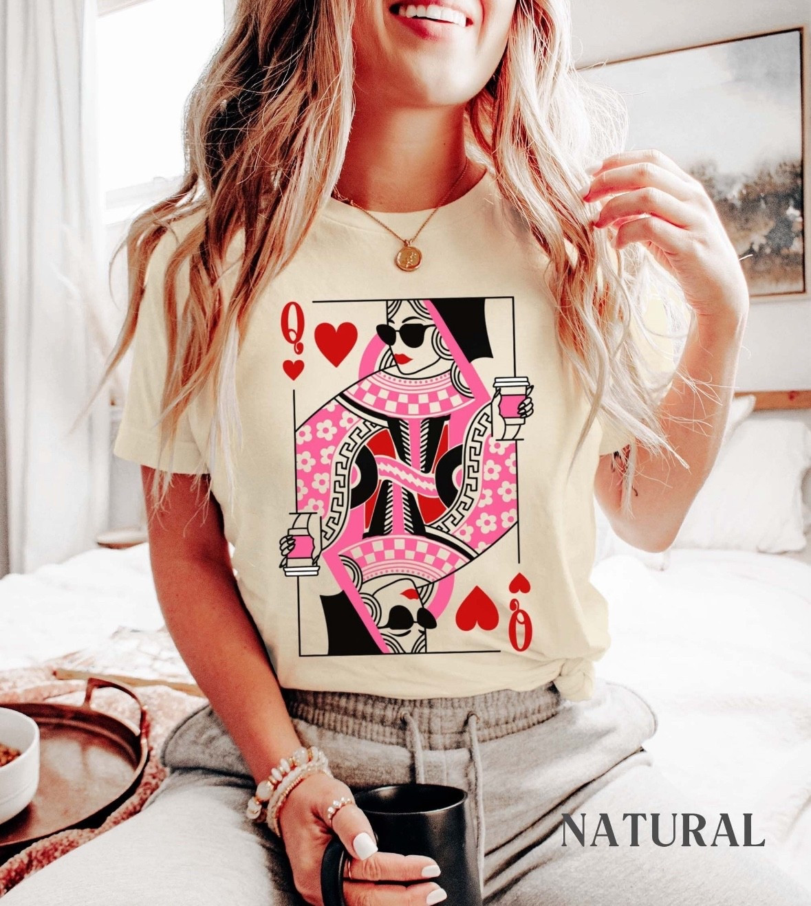 I just ordered this adorable queen of hearts shirt (any other card lovers out there?!) in natural and can't wait to pair it with my pink new short track set! 

#LTKSaleAlert #LTKootd