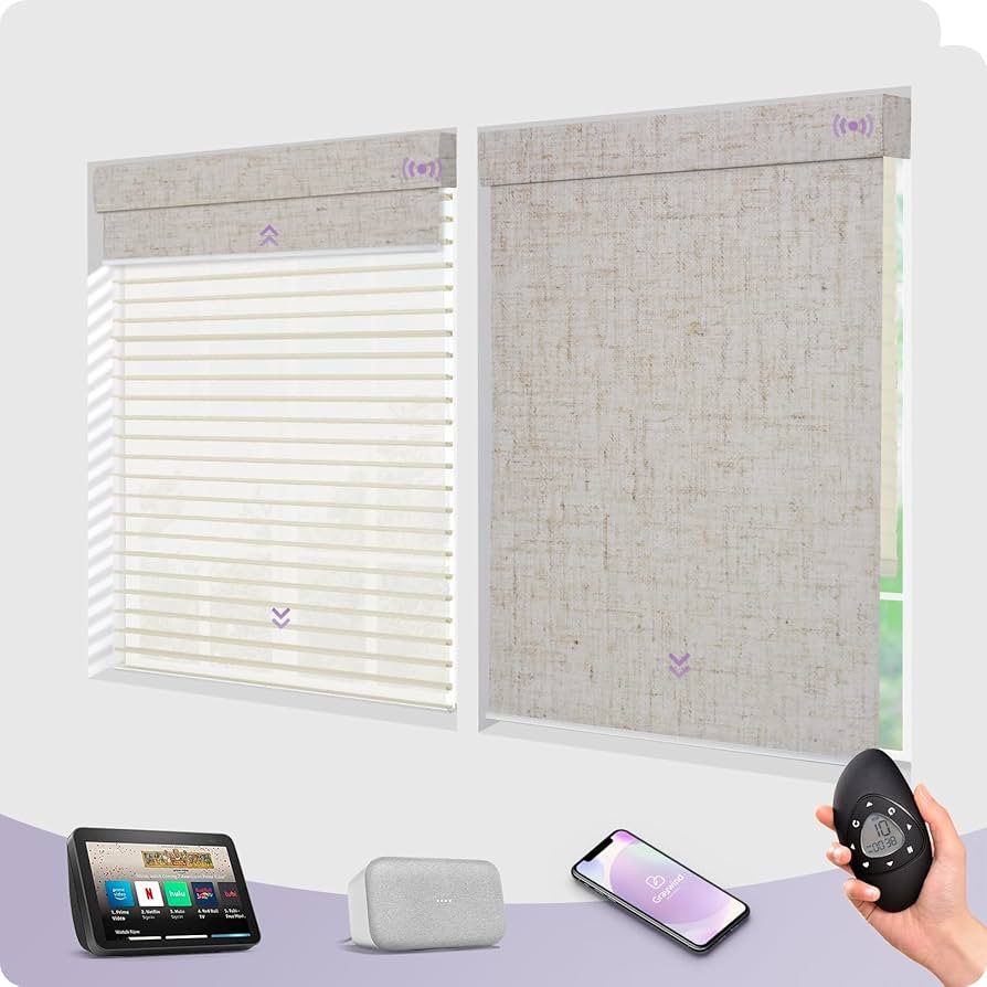 Graywind Motorized Dual Shades Smart Double Blinds Blackout Roller Shades and Shangrila Sheer Sha... | Amazon (US)