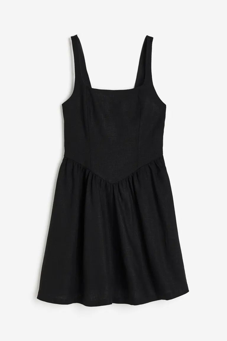 Linen-blend Flared-skirt Dress | H&M (US + CA)