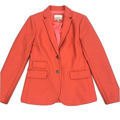 J. Crew Berry Red Hacking Jacket Blazer Double Serge Wool Lined 14466 Size 6 | eBay US