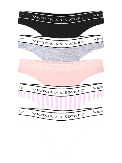 5-Pack Logo Cotton Thong Panties, Print, XL - Women's - Victoria's Secret | Victoria's Secret (US / CA )