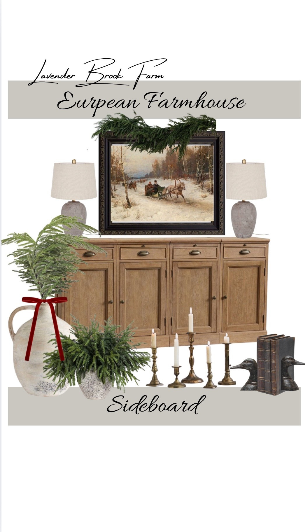 Vintage art inspired Christmas sideboard. 

#LTKStyleTip #LTKSeasonal #LTKHome