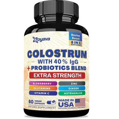 Zoyava Bovine Colostrum Supplement 5250 MG, Grass Fed Cow Colostrum with 40% IgG 500MG, 60ct | Target