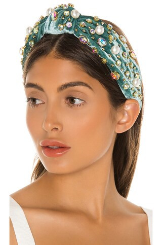 Lele Sadoughi Oversized Pearl & Crystal Headband in Azure from Revolve.com | Revolve Clothing (Global)