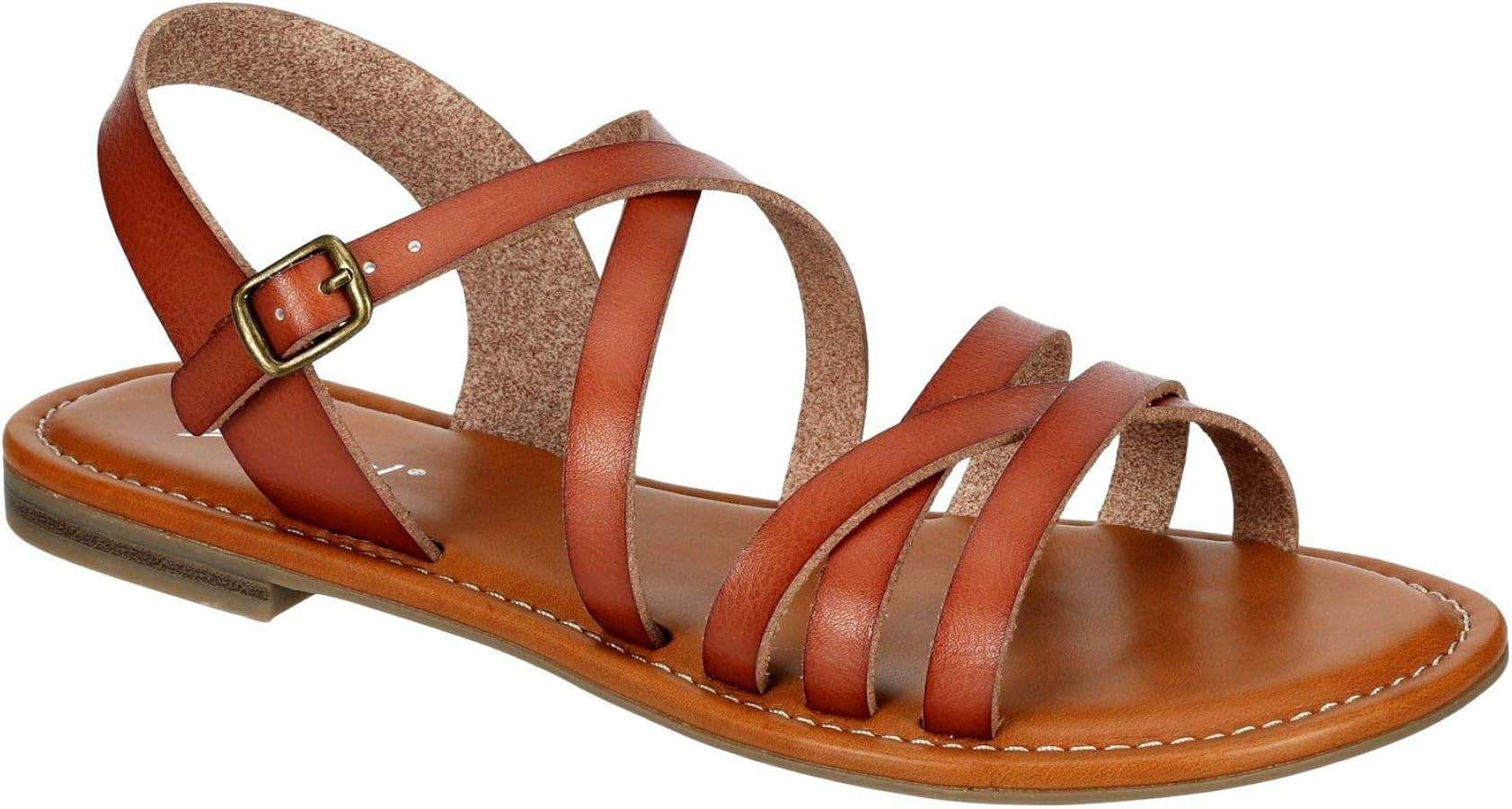 XAPPEAL Clarissa - Women's Strappy Open Toe Gladiator Flat Sandals with Ankle Strap | Amazon (US)