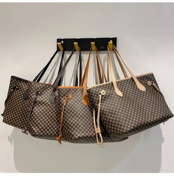 2022 New Fashion Shoulder Tote Bag Neverful Bag Large Capacity Geometric Gingham Bag - Shoulder B... | AliExpress (US)
