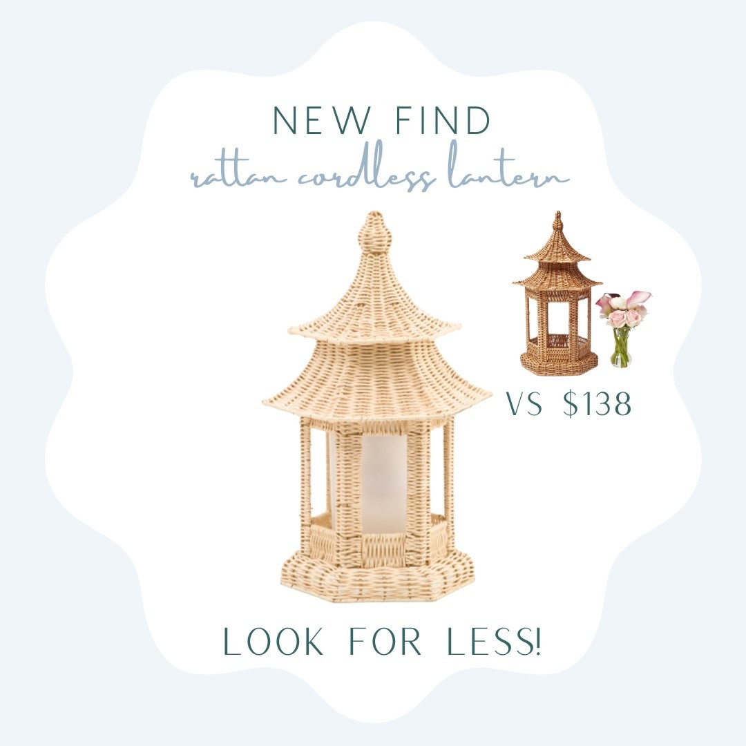 LOOK FOR LESS rattan rechargeable lantern! Compare at $138 