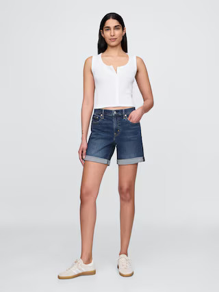 5" Mid Rise Denim Girlfriend Shorts | Gap (US)