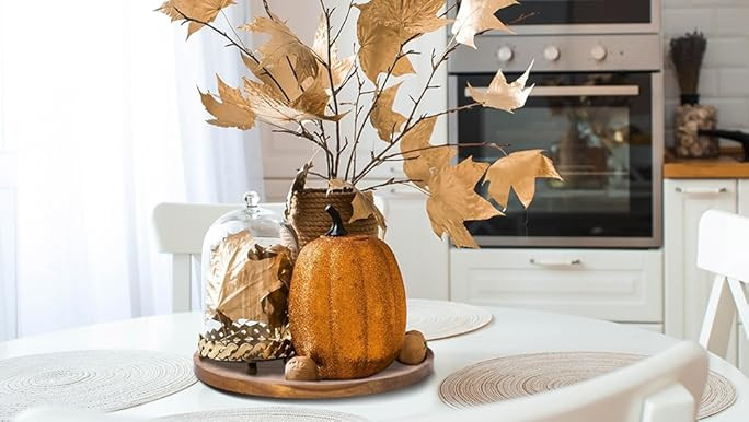 Decorative Round Beautiful Tray for Décor Kitchen Dining Room -Acacia Wood The Perfect Small Can... | Amazon (US)