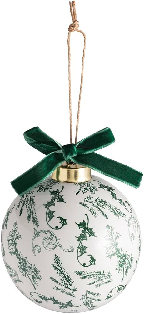 Mud Pie Christmas Toile Ball Ornament | Amazon (US)