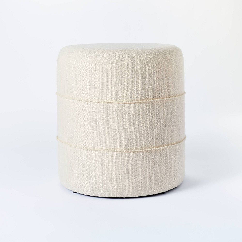 Catalina Mudcloth Round Ottoman Cream - Threshold designed with Studio McGee | Target