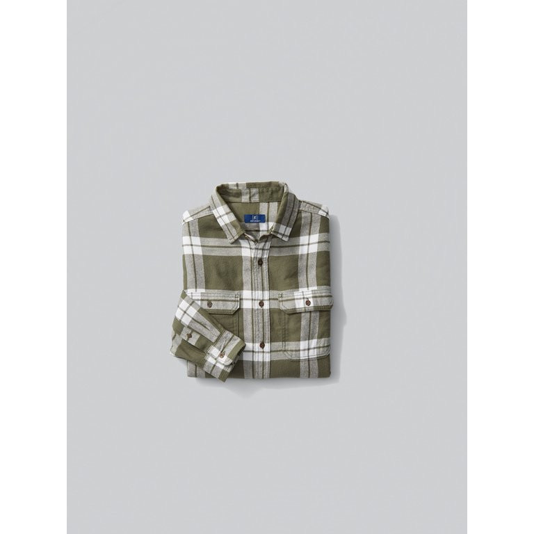 George Men's Long Sleeve Flannel Shirt, Sizes XS-3XLT - Walmart.com | Walmart (US)