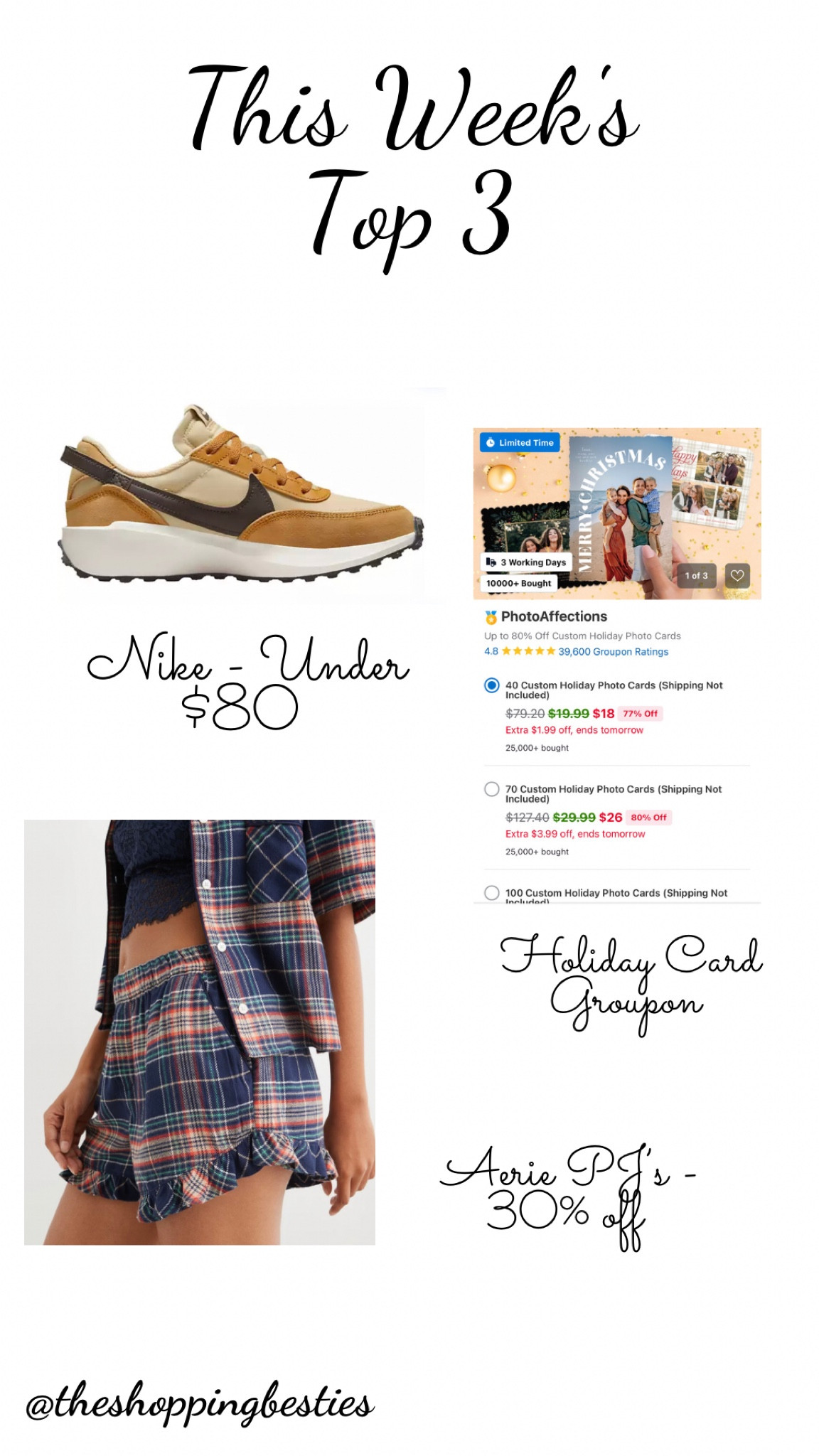 Top 3 most popular for the week of October 30, 2023

Holiday card deal,
The best pajamas, women’s pajamas, sleep shorts, Nike, neutral Nike, neutral sneakers, running shoes

#LTKHoliday #LTKshoecrush #LTKsalealert