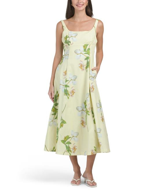Square Neck Floral Midi Dress | TJ Maxx