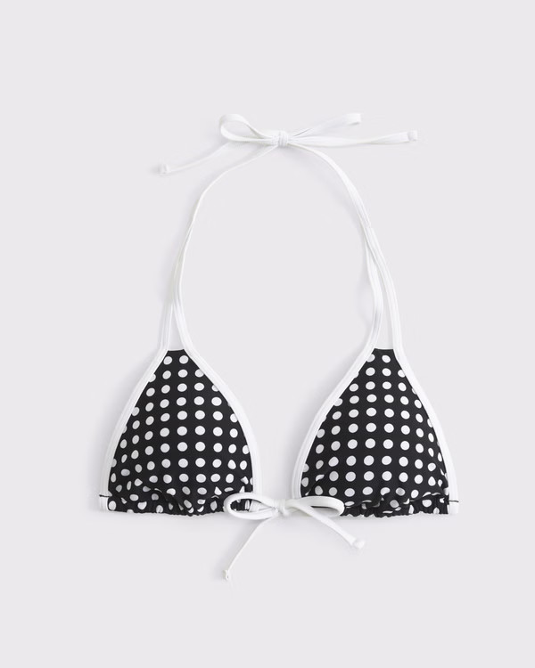 Contrast Tie-Front Triangle Bikini Top | Abercrombie & Fitch (US)