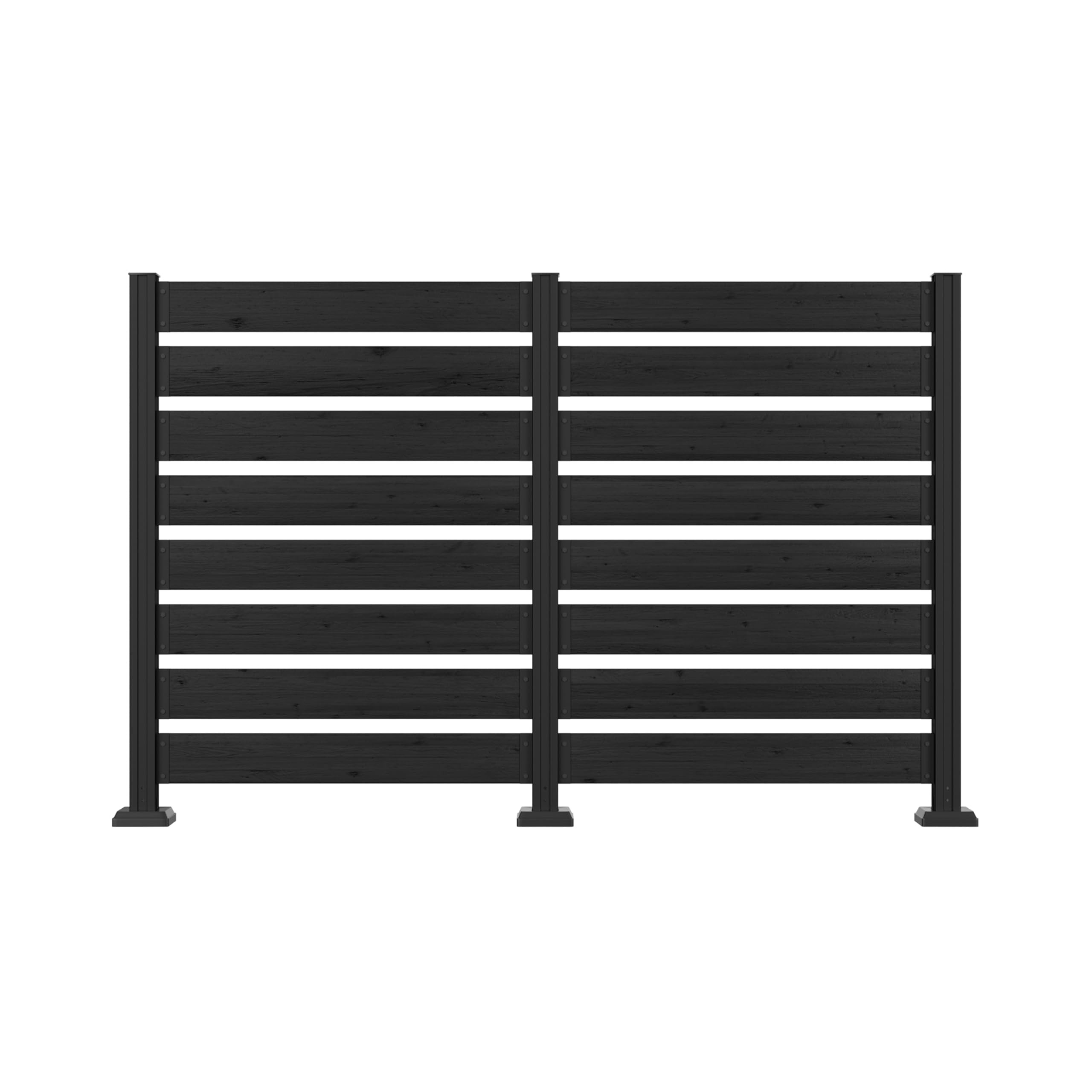 Amazon.com : MUPATER 49'' H\u00d778'' W Outdoor Fence Privacy Screen, No Dig Wood Privacy Screen for Hard Ground and Soil, Privacy Fence Panel, Air Conditioner Fence with Aluminum Post, 2 Way to Use, Black (2 Panels) : Patio, Lawn & Garden | Amazon (US)