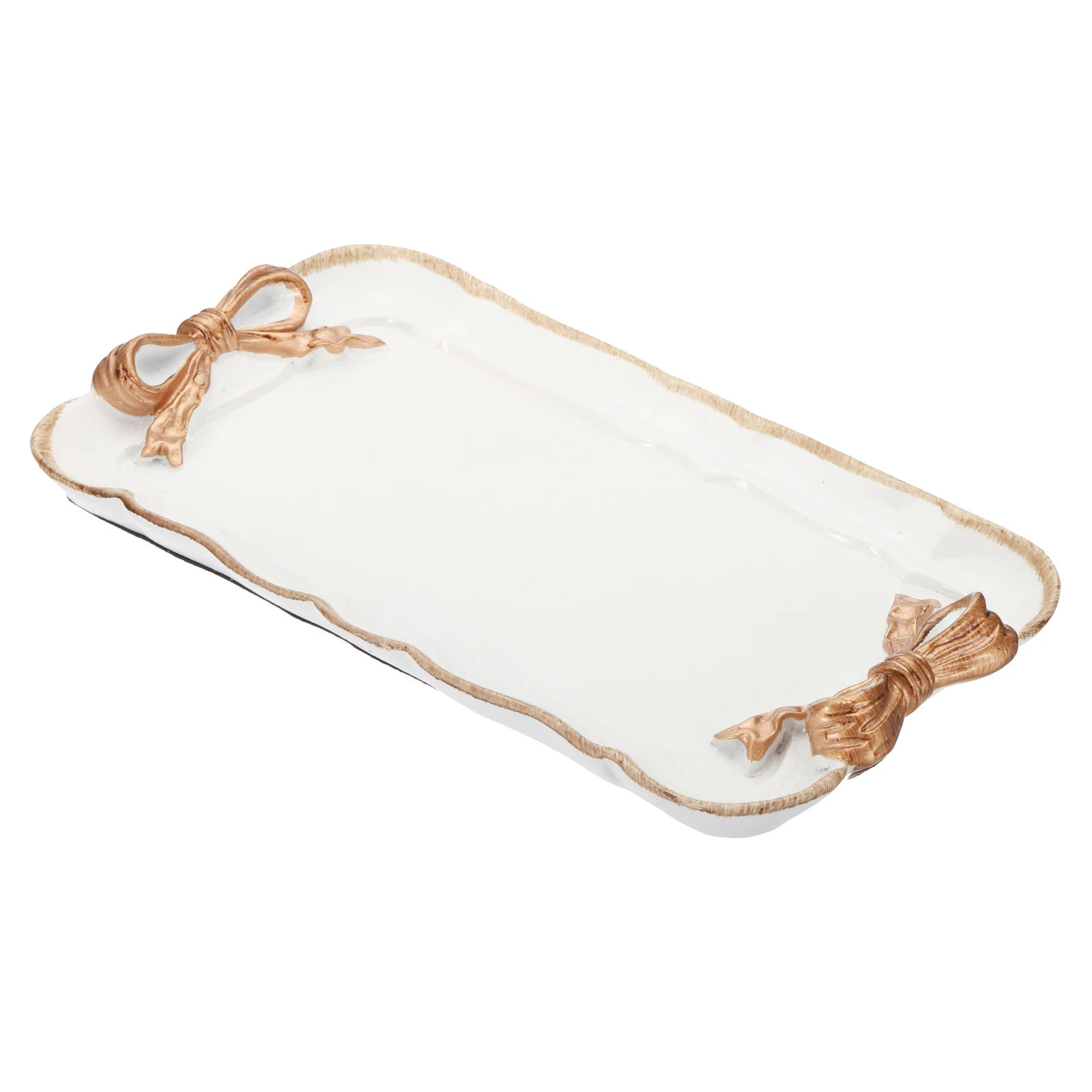 PATIKIL Vintage Decorative Tray Towel Tray Storage Tray Dish Plate Fruit Trays Cosmetics Jewelry Organizer Retro Design Bow-Knot Rectangle Resin | Lowe's