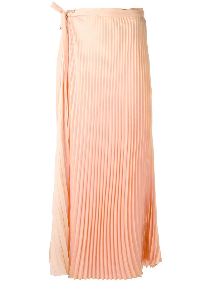 Haider Ackermann - pleated long skirt - women - Polyester - 38, Pink/Purple, Polyester | FarFetch US