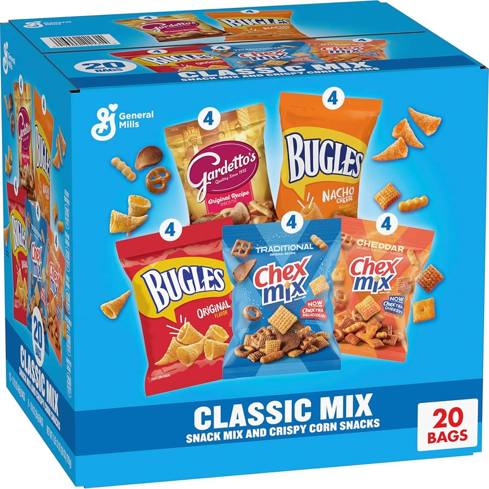 Classic Mix Snack Variety Pack, Bugles Original and Nacho Cheese, Gardetto's Original Recipe, Che... | Amazon (US)