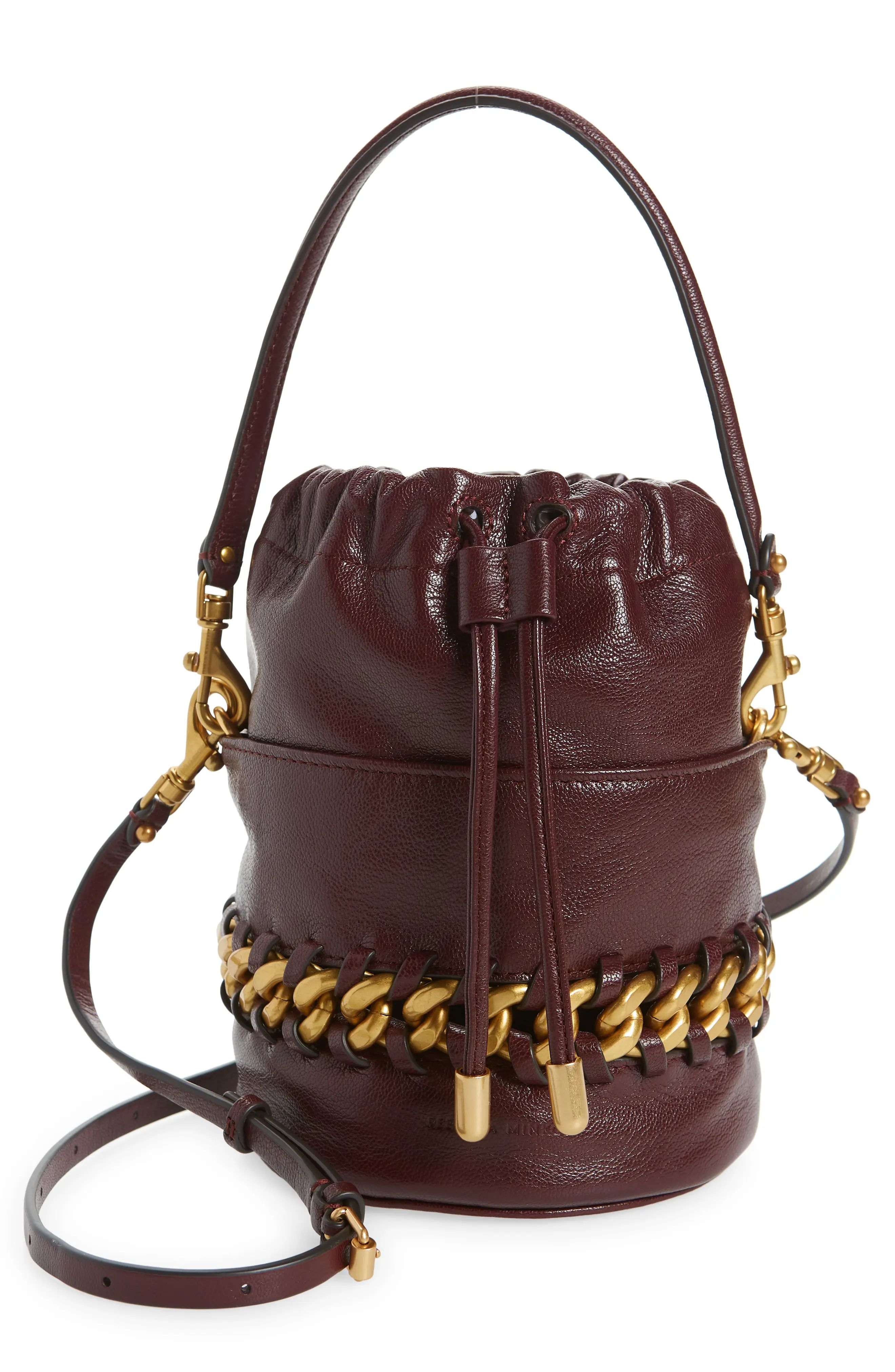 Rebecca Minkoff Chain Bucket Leather Handbag in Malbec at Nordstrom | Nordstrom