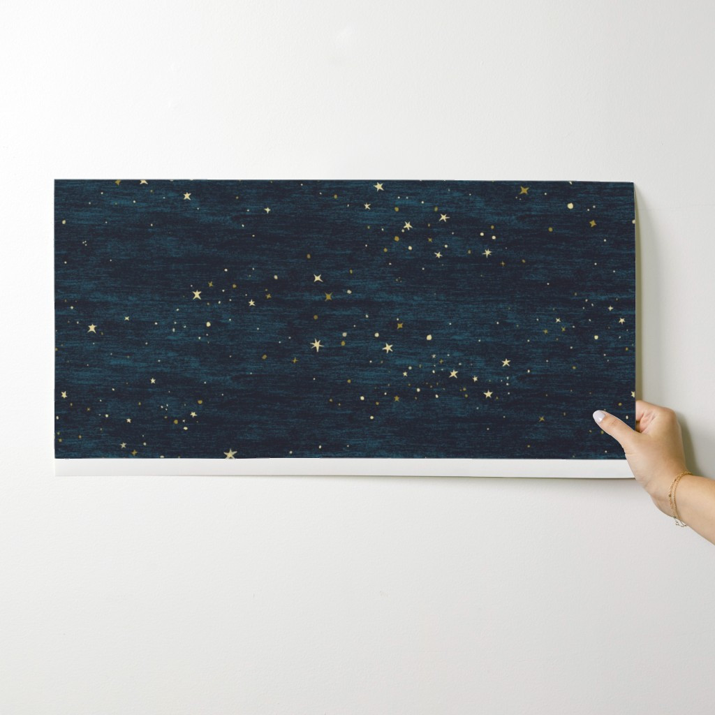 Wallpaper in Night Sky Stars Midnight Blue Space | Spoonflower