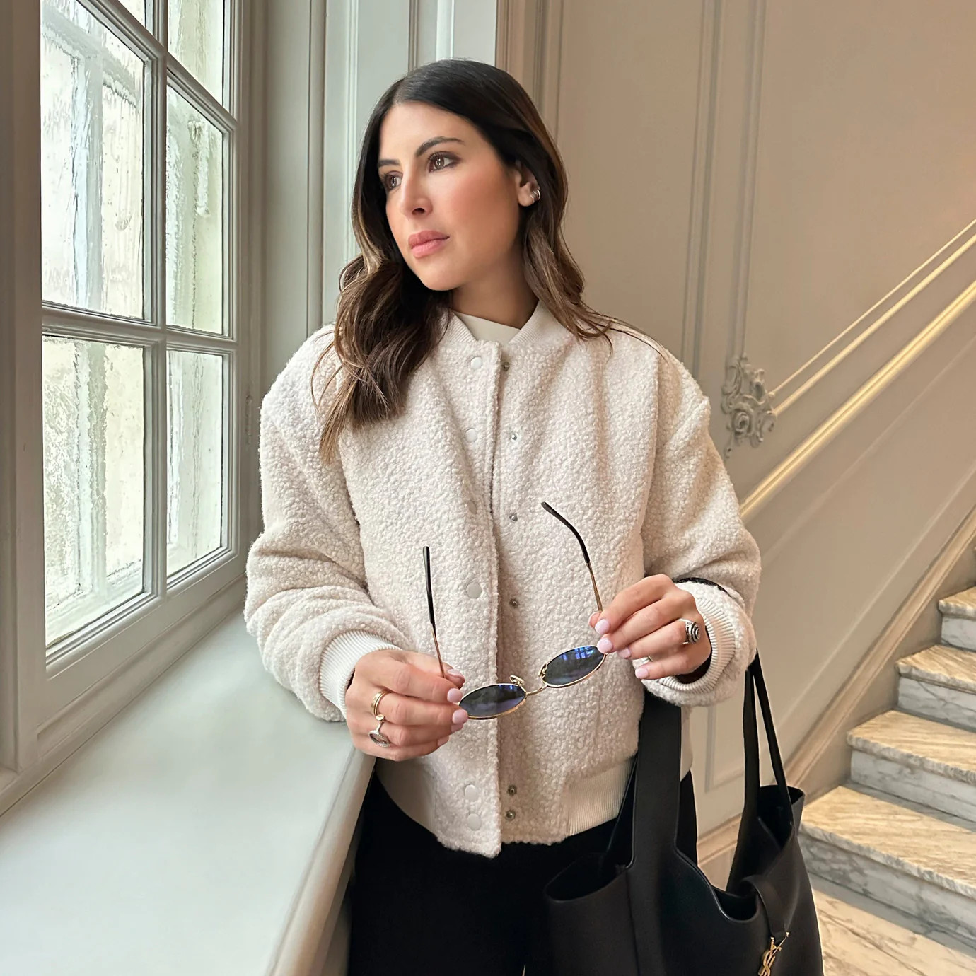 BOUCLE BOMBER - CREAM | WAT The Brand