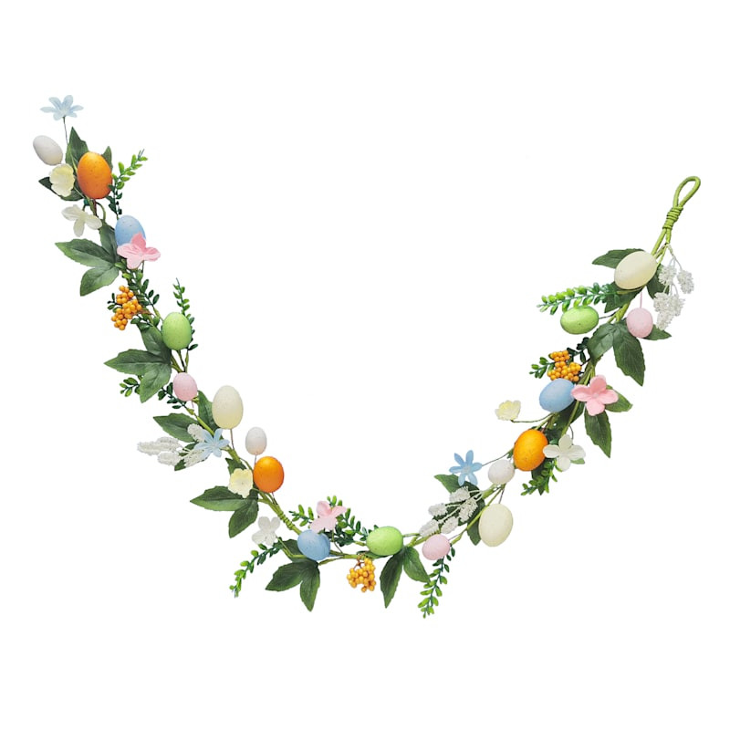Homespun Easter Floral Egg Garland, 72" | At Home