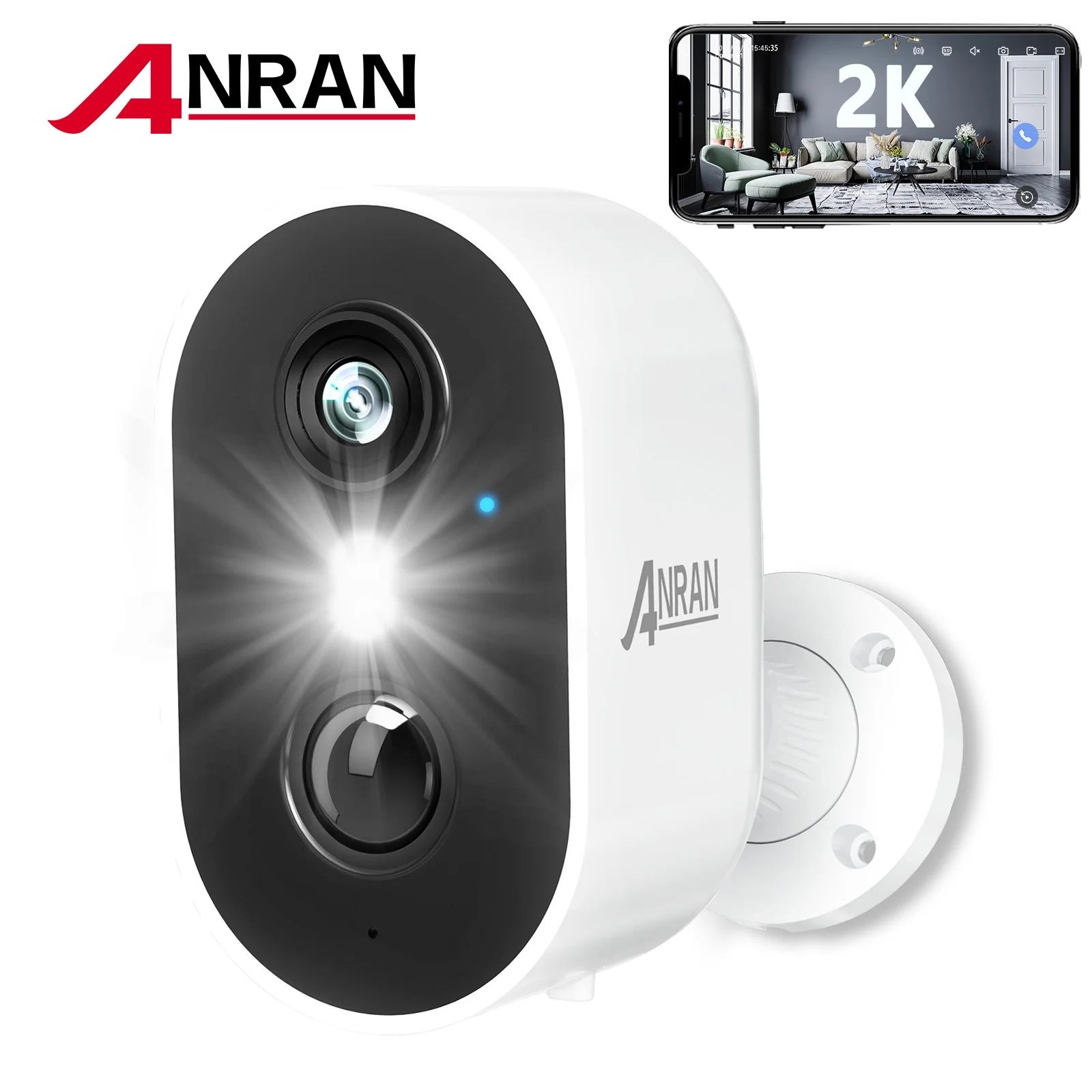 ANRAN 2K Wireless Outdoor Security Camera with Spotlight, Waterproof, PIR Detection, 2.4Ghz Wi-Fi... | Walmart (US)