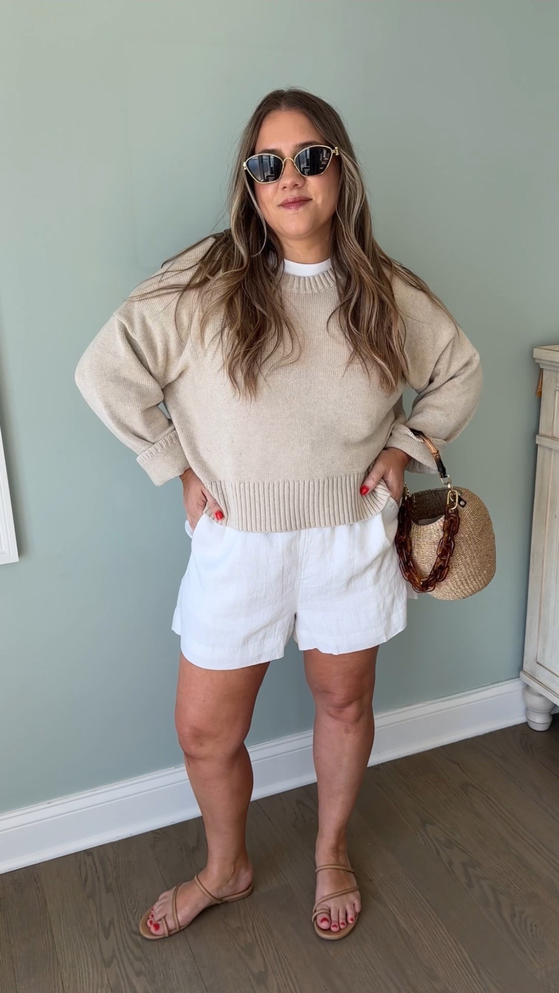 Shorts- tts ( i sized up for preference as usual with shorts) the medium felt just a tad pulling on my midsection

Sweater- true to size runs roomy 



#LTKSeasonal #LTKStyleTip #LTKPetite