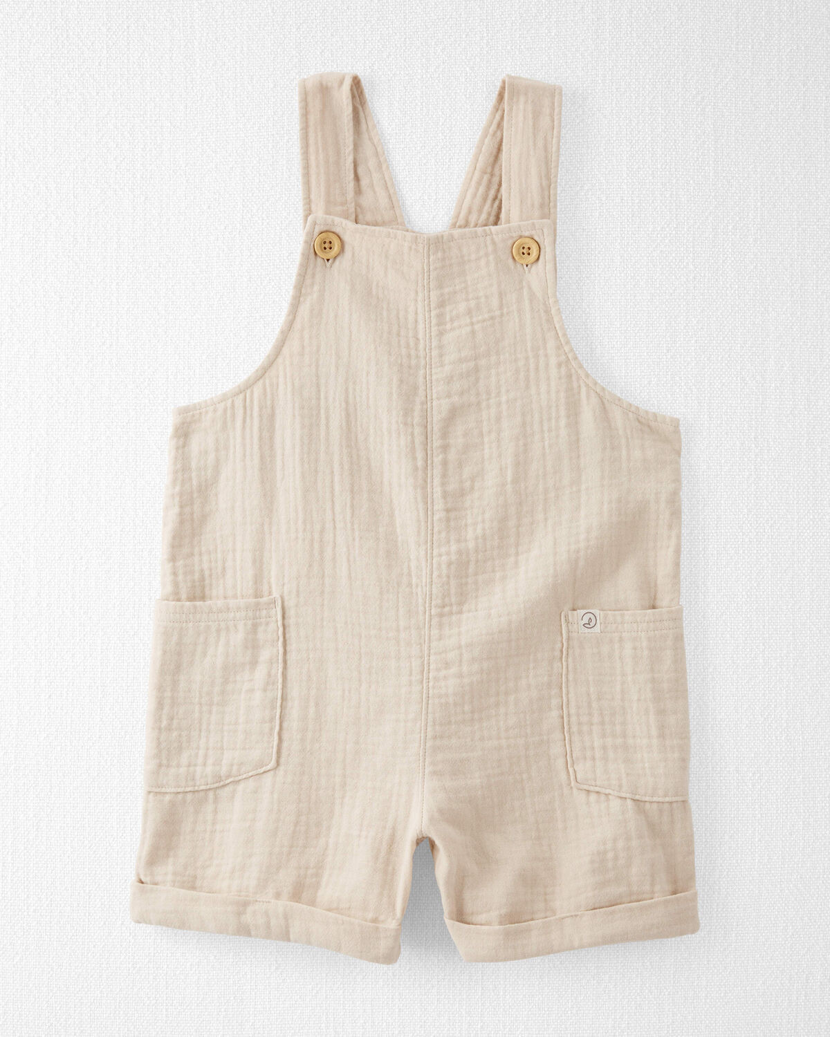Toddler Organic Cotton Gauze Shortalls in Cream | Carter's