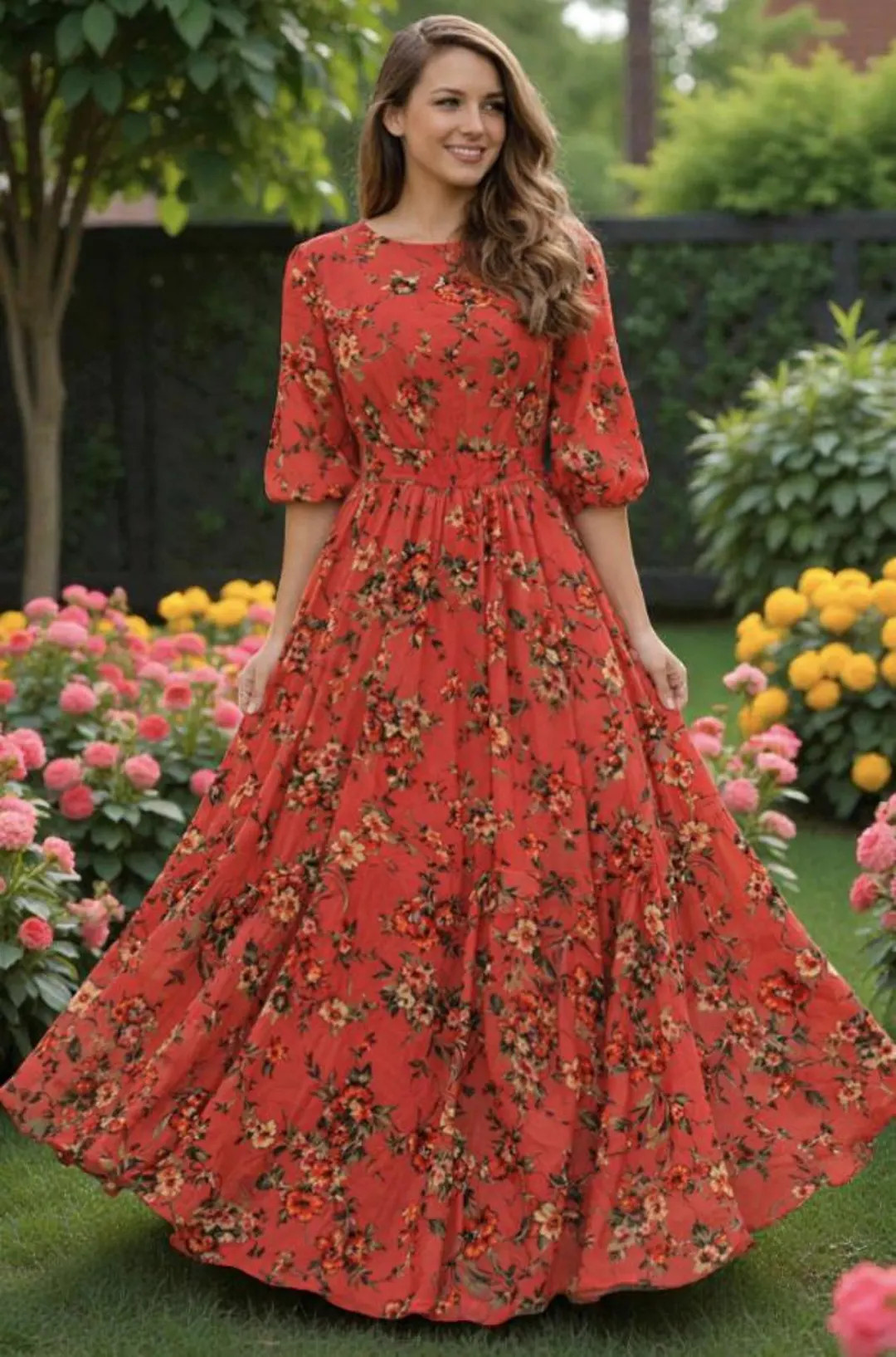 Cotton Floral Maxi Dress Women's | Etsy (US)