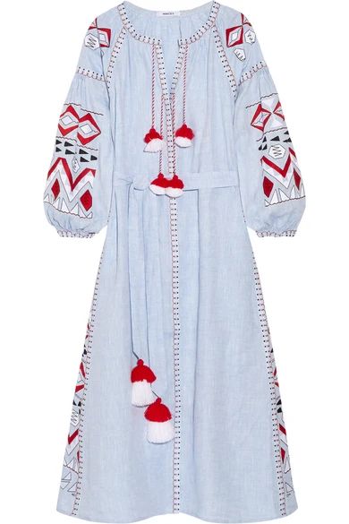 Kilim embroidered linen maxi dress | NET-A-PORTER (UK & EU)