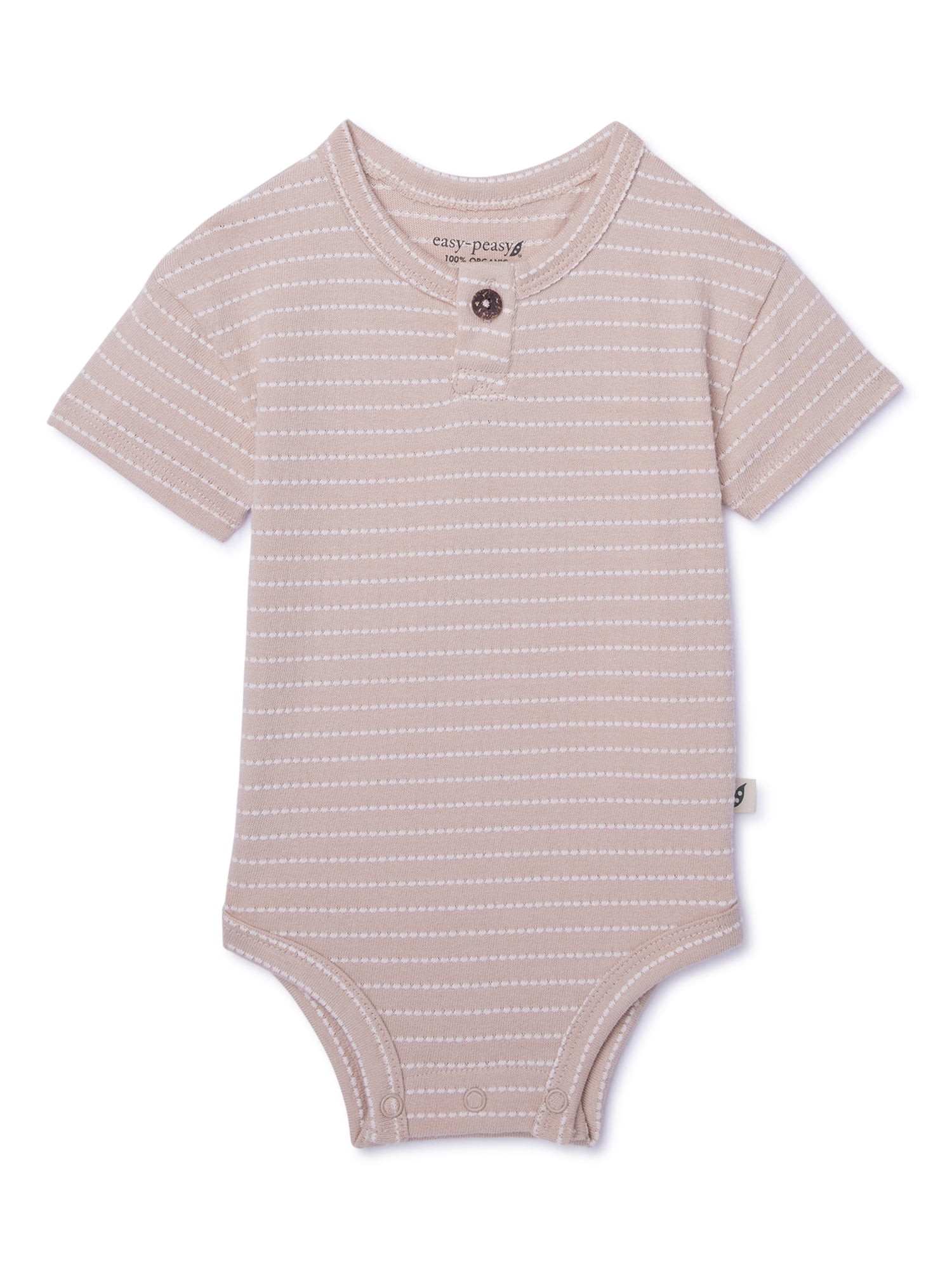 easy-peasy Baby Short Sleeve Henley Stripe Bodysuit, Sizes 0-24 Months | Walmart (US)