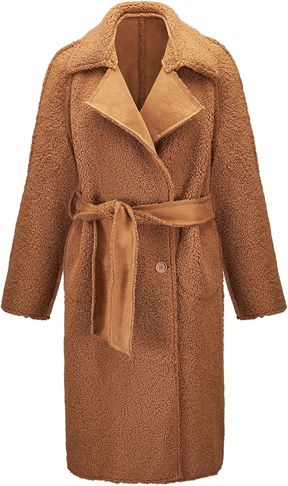 Winter Faux Fur Coats for Women, Faux Leather Jacket for Women Reversible Puffer Coat Regular and... | Amazon (US)