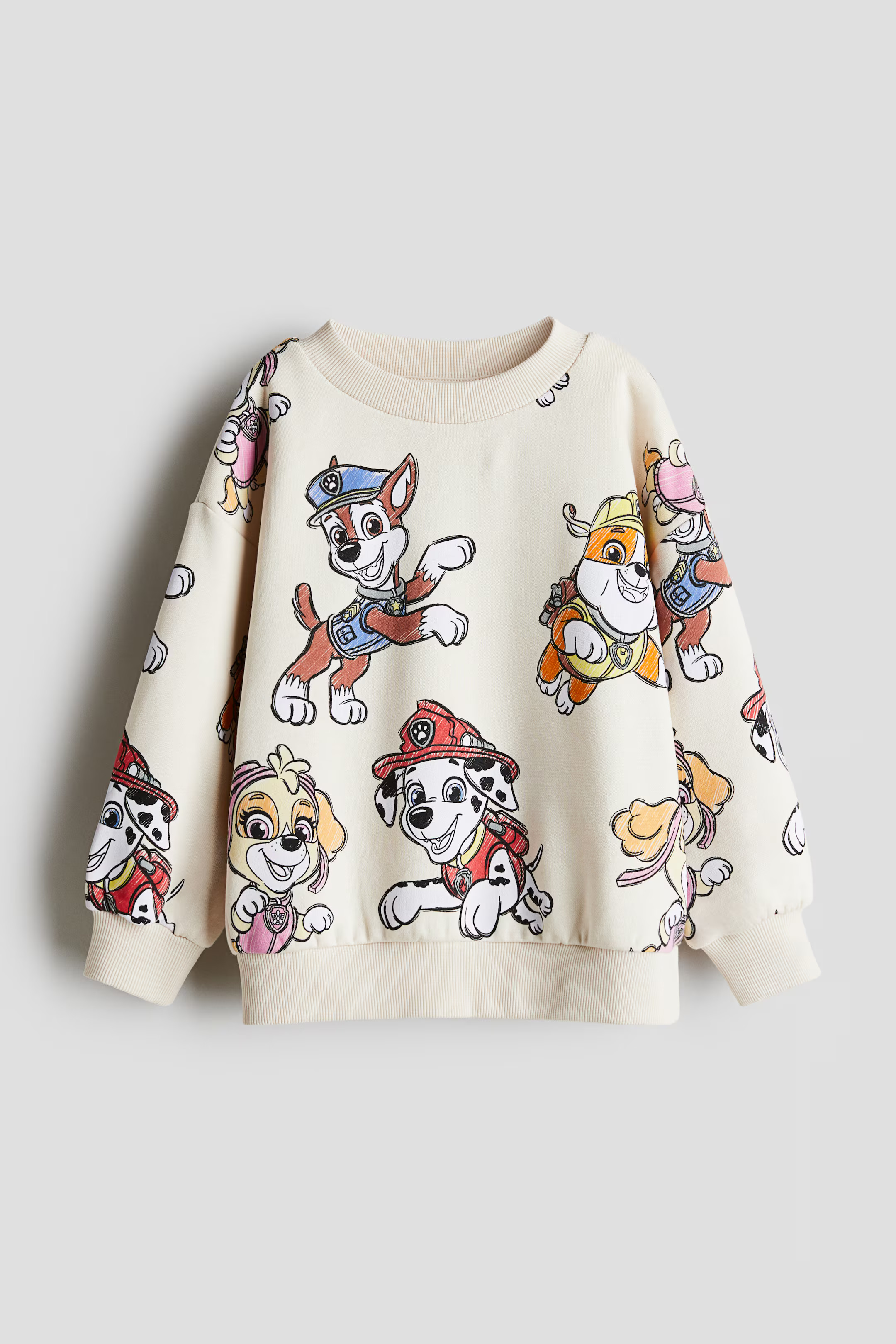 Oversized Printed Sweatshirt - Cream/PAW Patrol - Kids | H&M US | H&M (US + CA)
